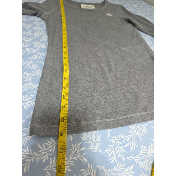 Abercrombie & Fetch Sz L Gray Logo Y2K 90s Preppy Pullover Long Sleeve Top - Picture 9 of 11